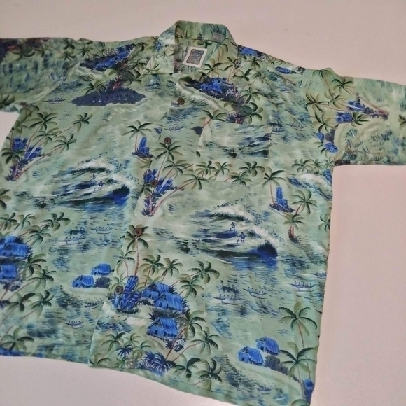 ocean currents men's  button down shirt Hawaiian size s palms vacation beach - Picture 9 of 11
